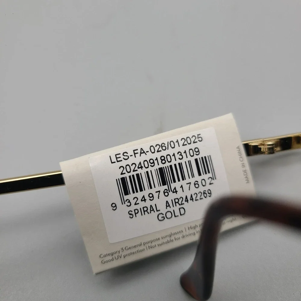 AIRE Spiral 2442269 Gold Metal Geometric Square Sunglasses Green Lens NEW